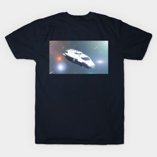 A Spaceship flying in the deep space. T-Shirt